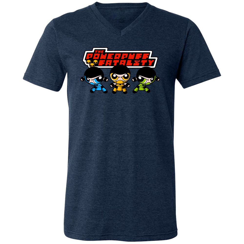 Unisex V-Neck T-Shirt - 3XM66BWP - Heather Navy - 15