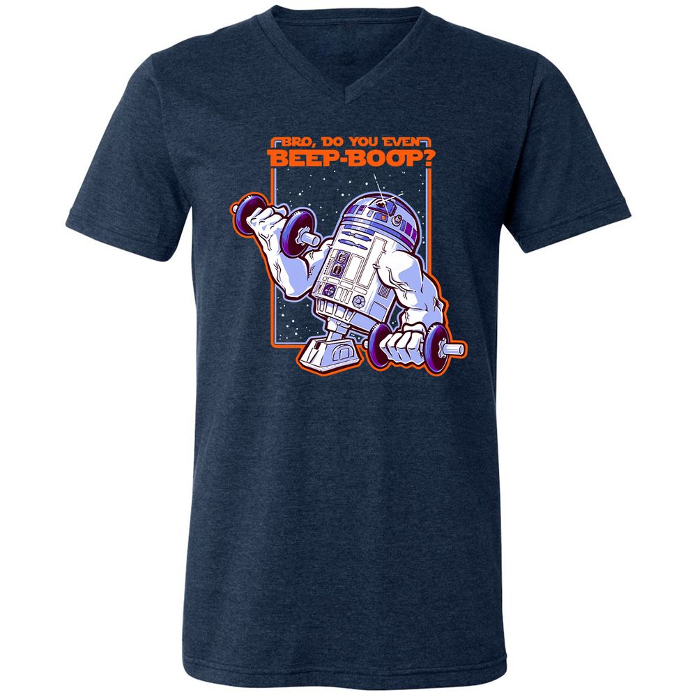 Unisex V-Neck T-Shirt - S72EU9YA - Heather Navy - 15