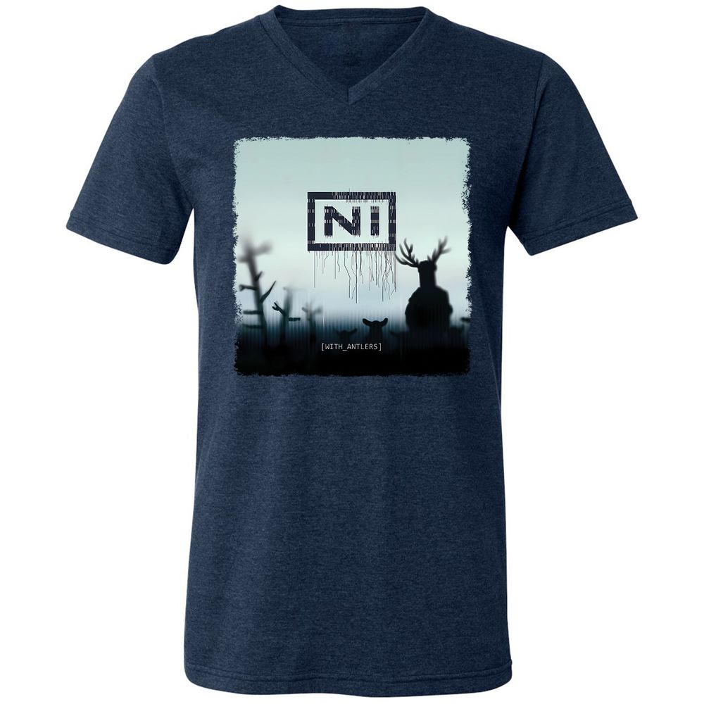 Unisex V-Neck T-Shirt - DTDLWKL4 - Heather Navy - 15