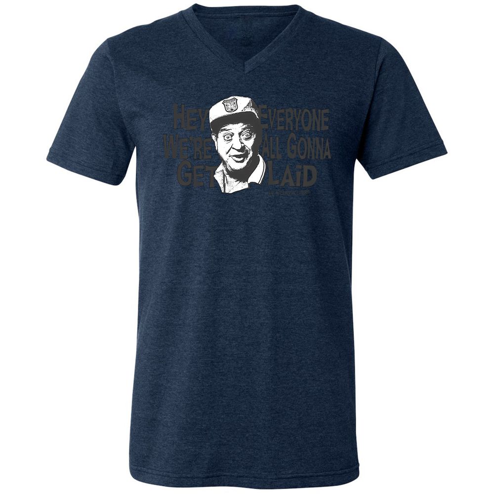 Unisex V-Neck T-Shirt - QH64ZL82 - Heather Navy - 15