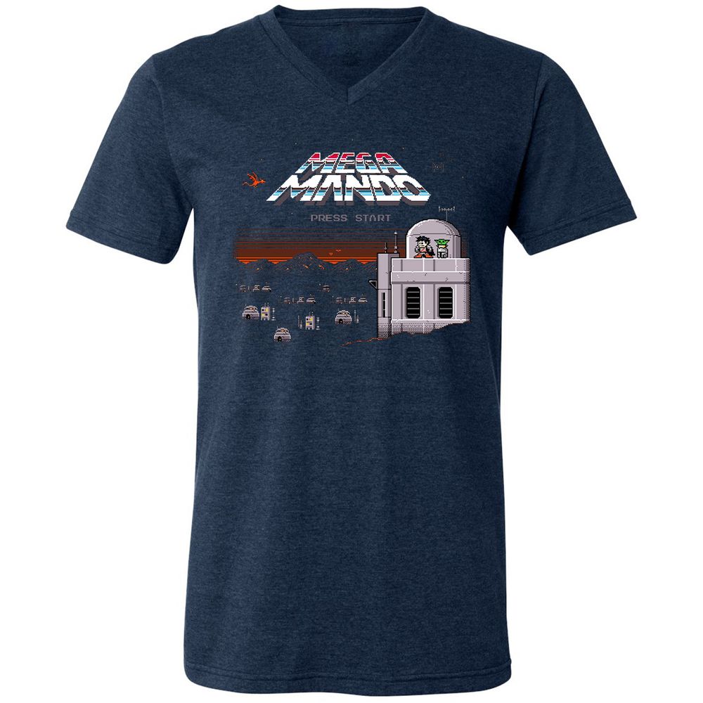 Unisex V-Neck T-Shirt - JPZV85MJ - Heather Navy - 15