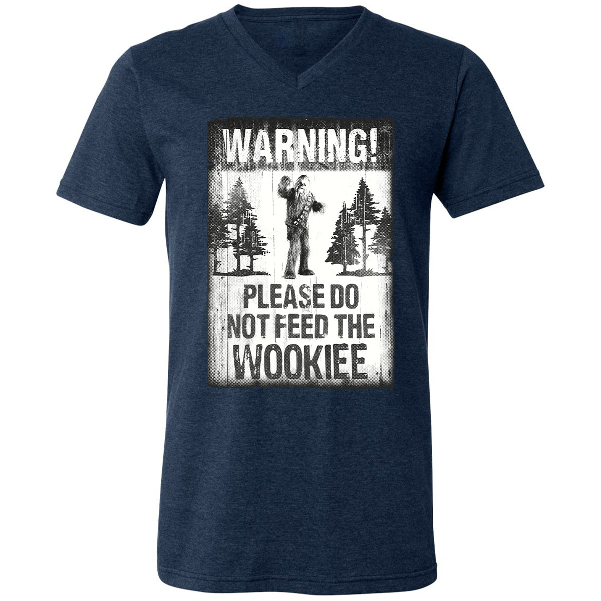 Unisex V-Neck T-Shirt - YQJ4CHL3 - Heather Navy - 15