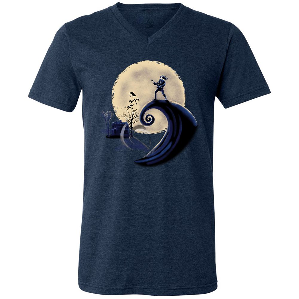 Unisex V-Neck T-Shirt - KJ6LR76A - Heather Navy - 15