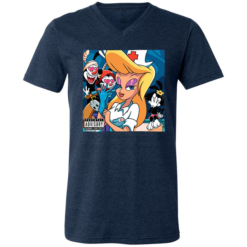 Unisex V-Neck T-Shirt - 94YTS377 - Heather Navy - 15