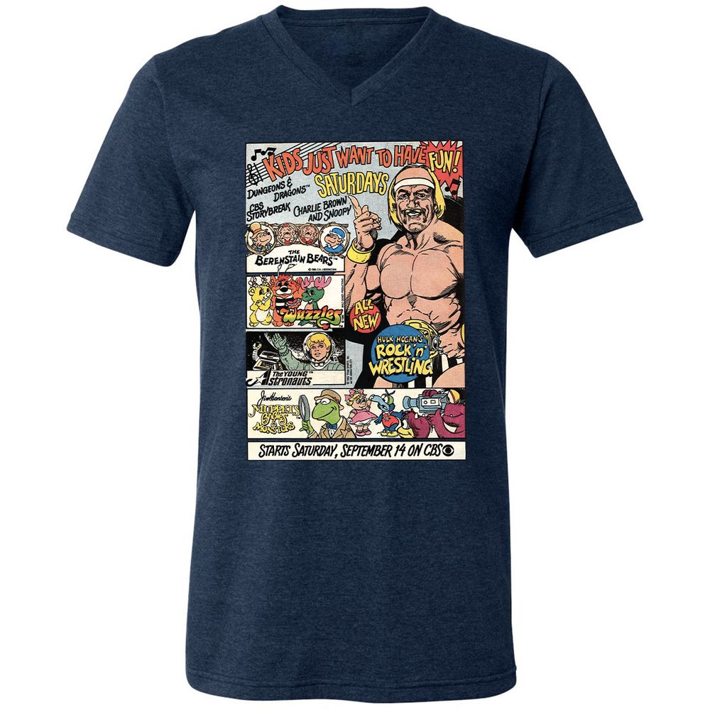 Unisex V-Neck T-Shirt - GLBKZBC8 - Heather Navy - 15