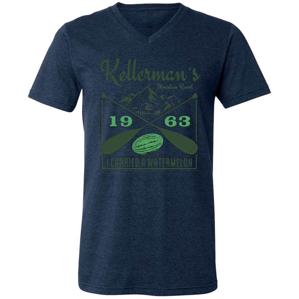 Unisex V-Neck T-Shirt - TAT3ANAT - Heather Navy - 15