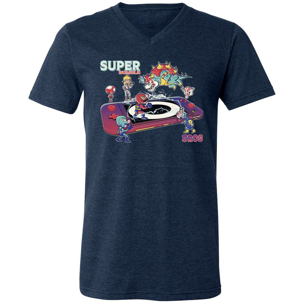 Unisex V-Neck T-Shirt - 8TKV3GJQ - Heather Navy - 15