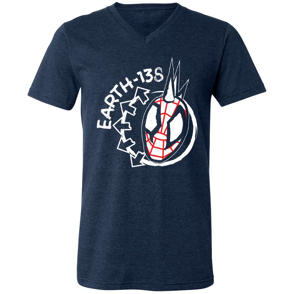 Unisex V-Neck T-Shirt - 52WJGX5Z - Heather Navy - 15