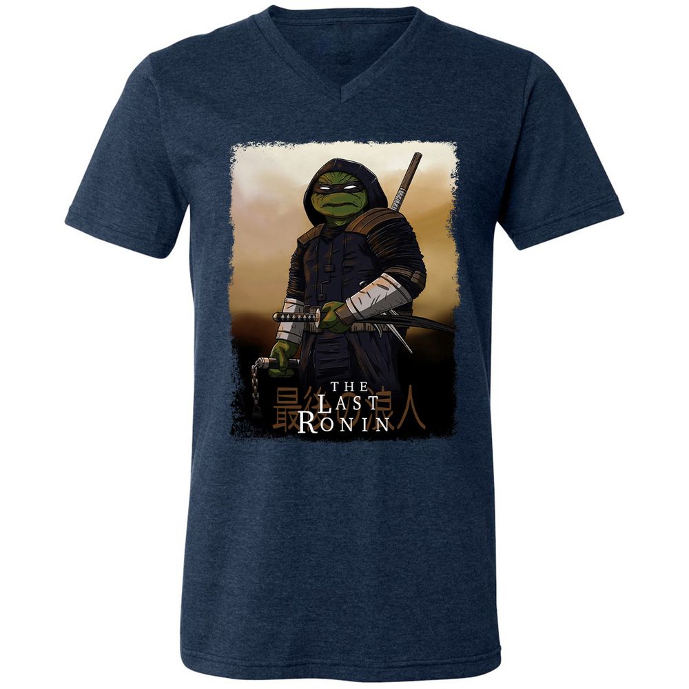 Unisex V-Neck T-Shirt - E2UE1HBU - Heather Navy - 15