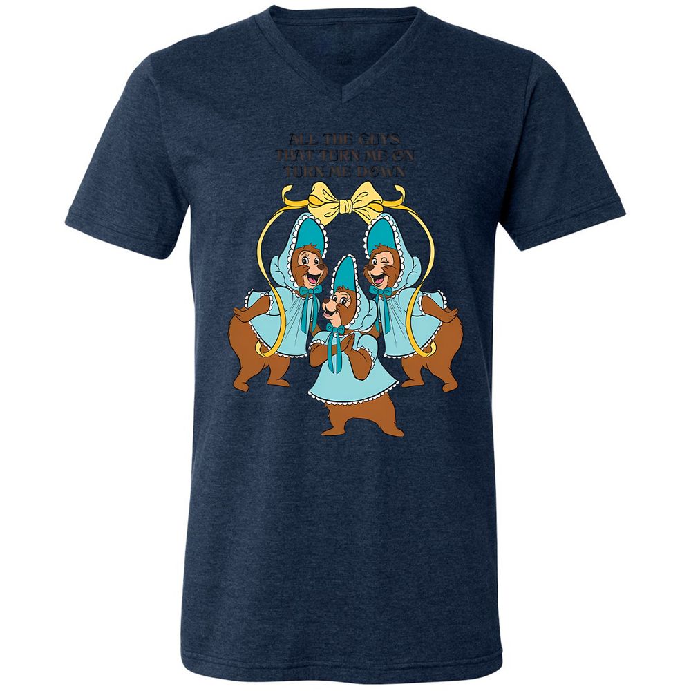 Unisex V-Neck T-Shirt - 7X4QUY5R - Heather Navy - 15