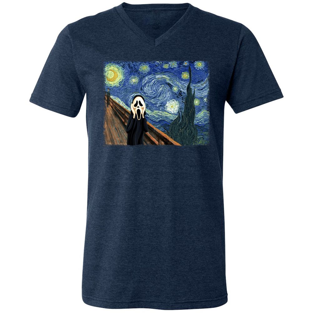 Unisex V-Neck T-Shirt - 6UFDKYBR - Heather Navy - 15