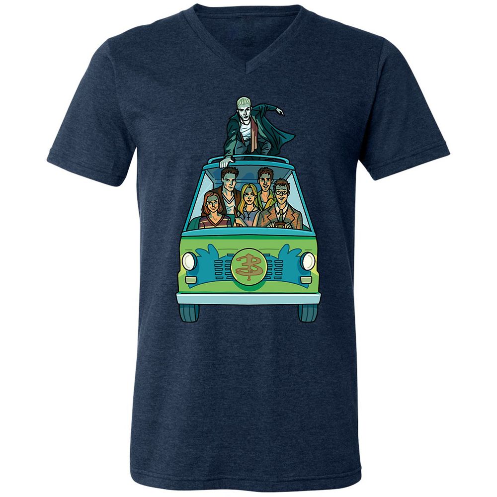 Unisex V-Neck T-Shirt - GWBPYJCQ - Heather Navy - 15