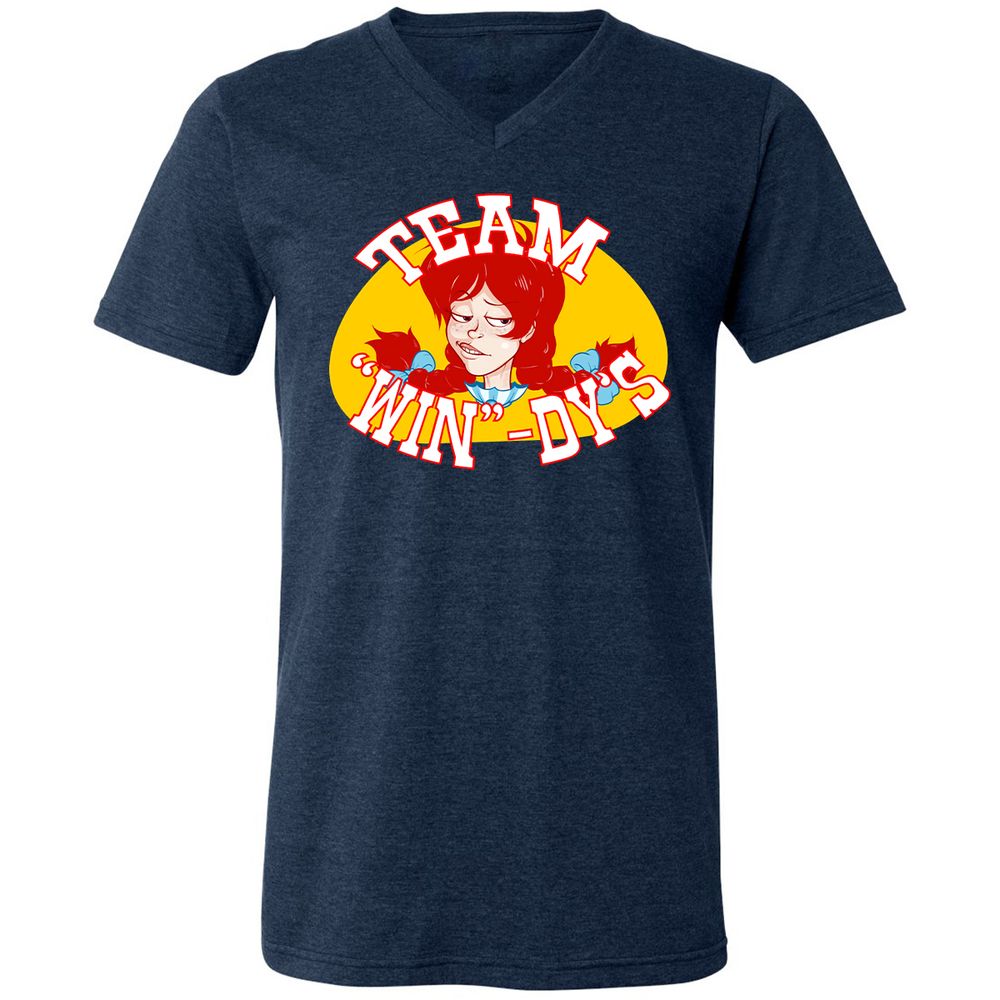 Unisex V-Neck T-Shirt - K9EUERJX - Heather Navy - 15