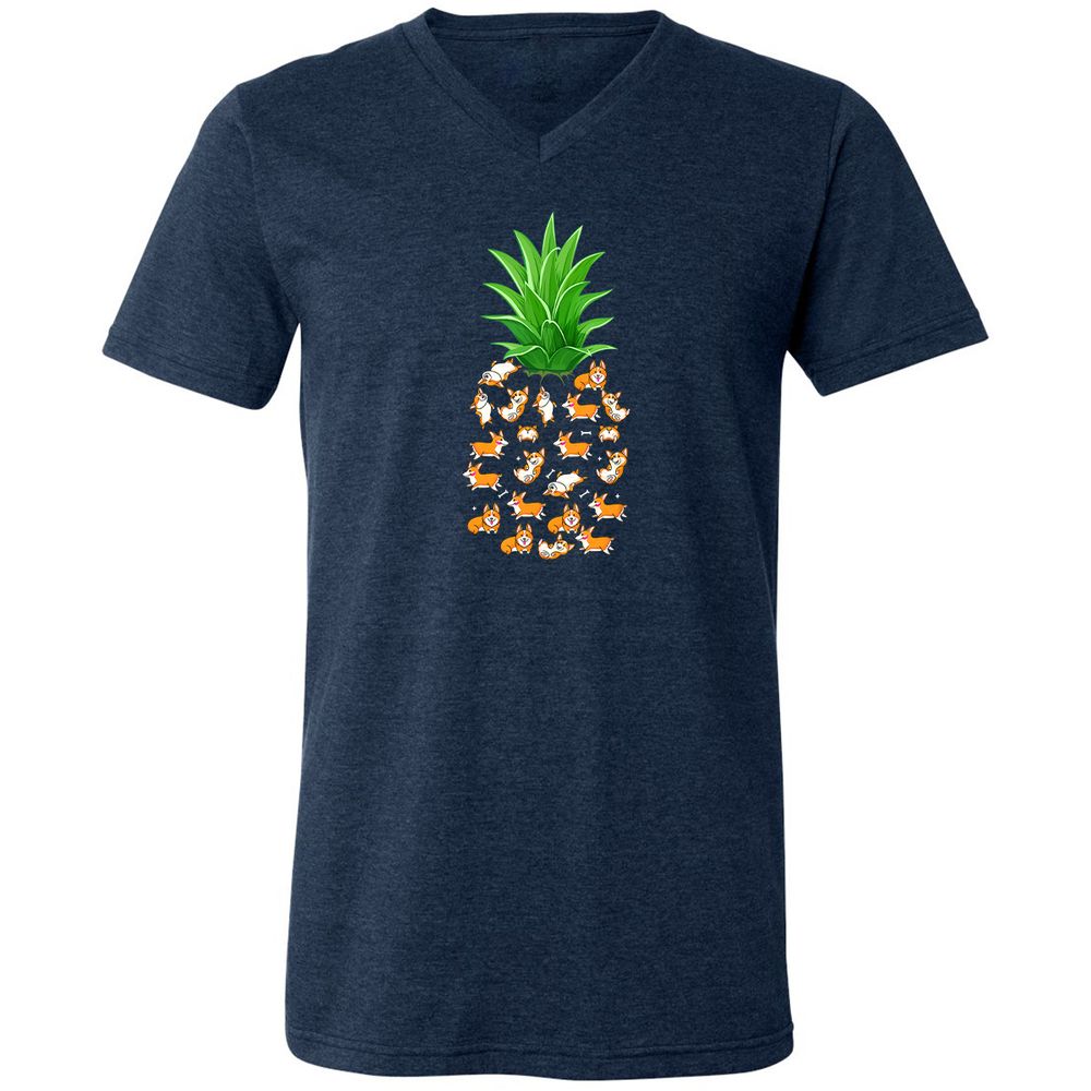 Unisex V-Neck T-Shirt - BYURW39F - Heather Navy - 15