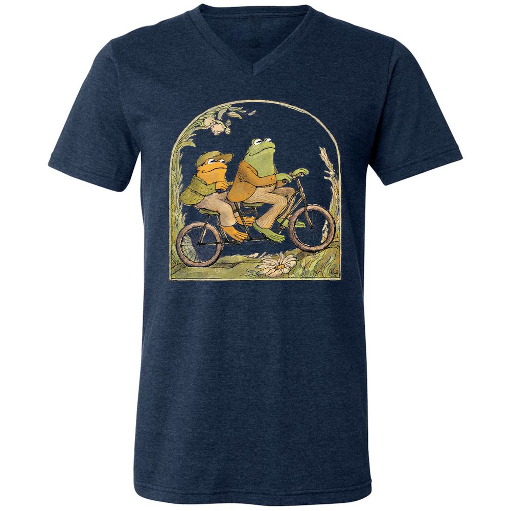 Unisex V-Neck T-Shirt - 7AV6YHNU - Heather Navy - 15