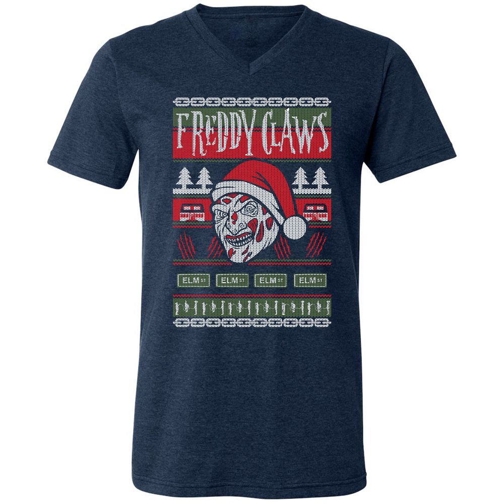 Unisex V-Neck T-Shirt - U3NZ1BVX - Heather Navy - 15