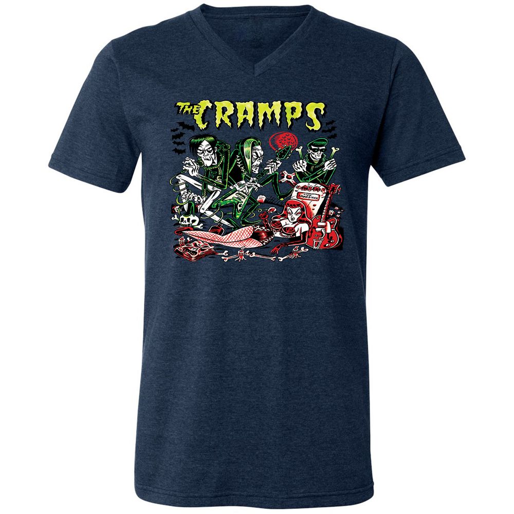 Unisex V-Neck T-Shirt - WWWDJ2NV - Heather Navy - 15