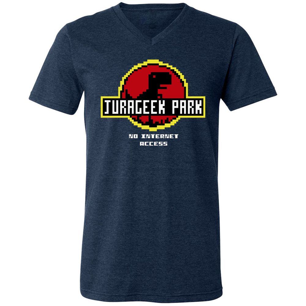 Unisex V-Neck T-Shirt - 4W82YVUN - Heather Navy - 15