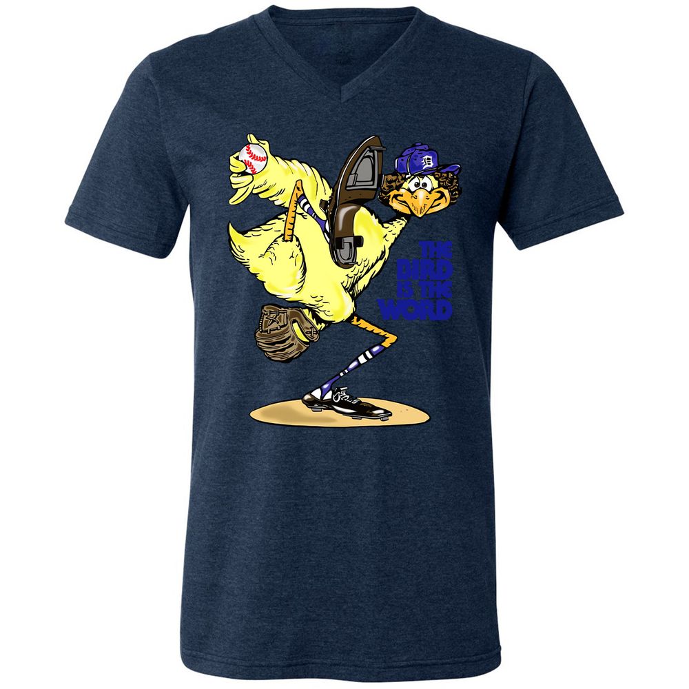 Unisex V-Neck T-Shirt - J4L6C18M - Heather Navy - 15