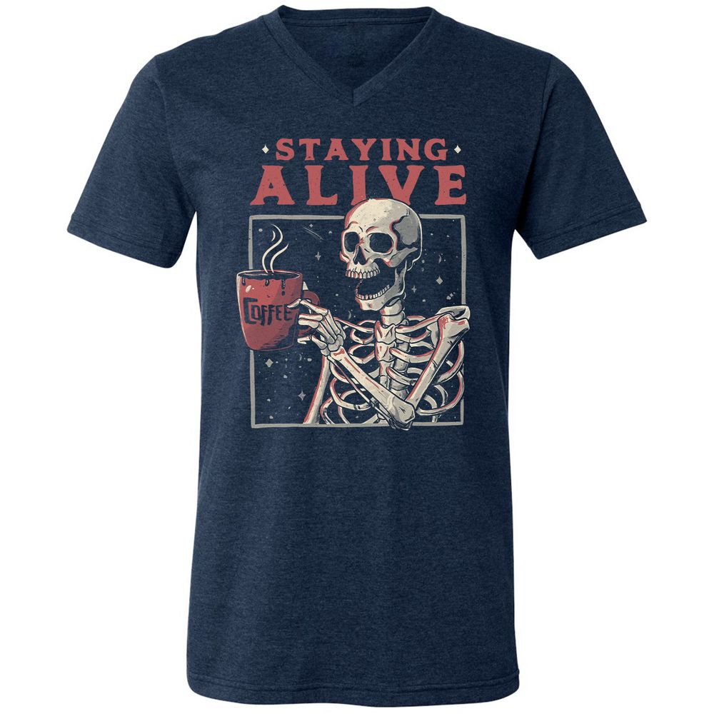 Unisex V-Neck T-Shirt - TX71E3UX - Heather Navy - 15