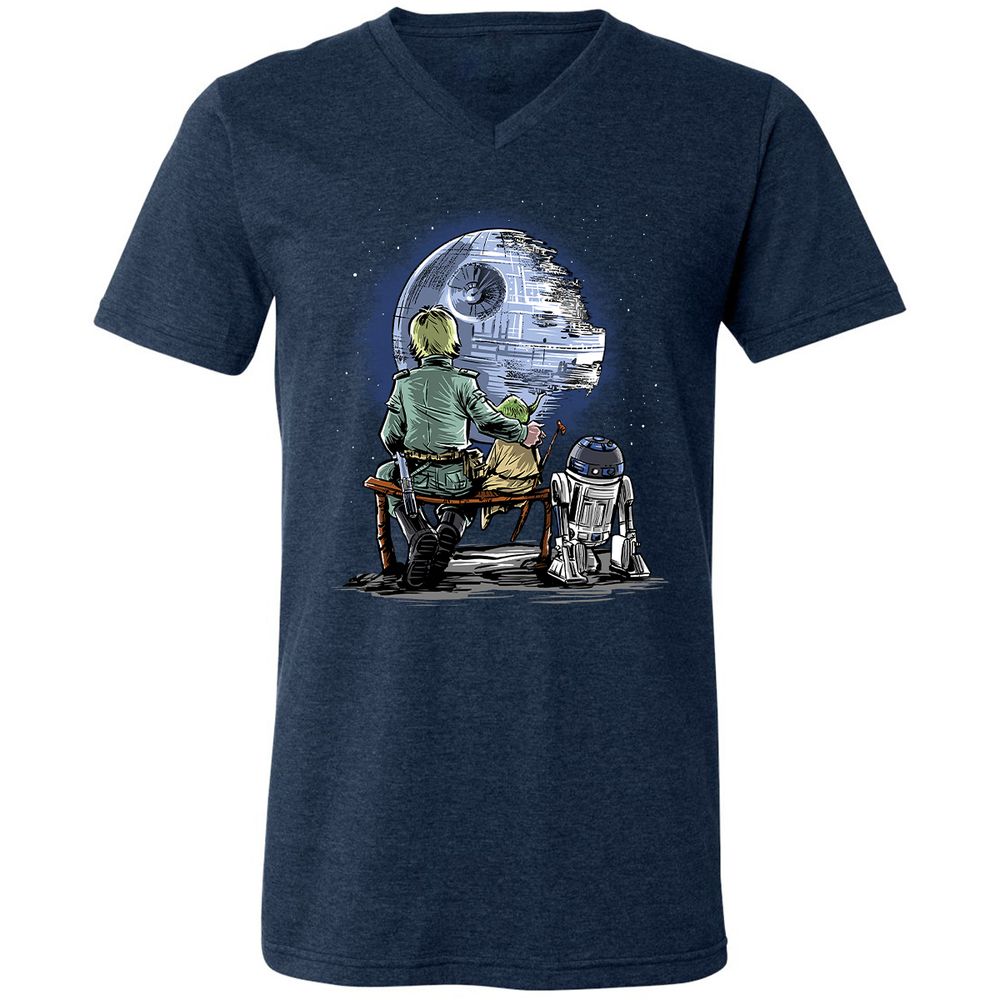 Unisex V-Neck T-Shirt - 45TLWXRT - Heather Navy - 15