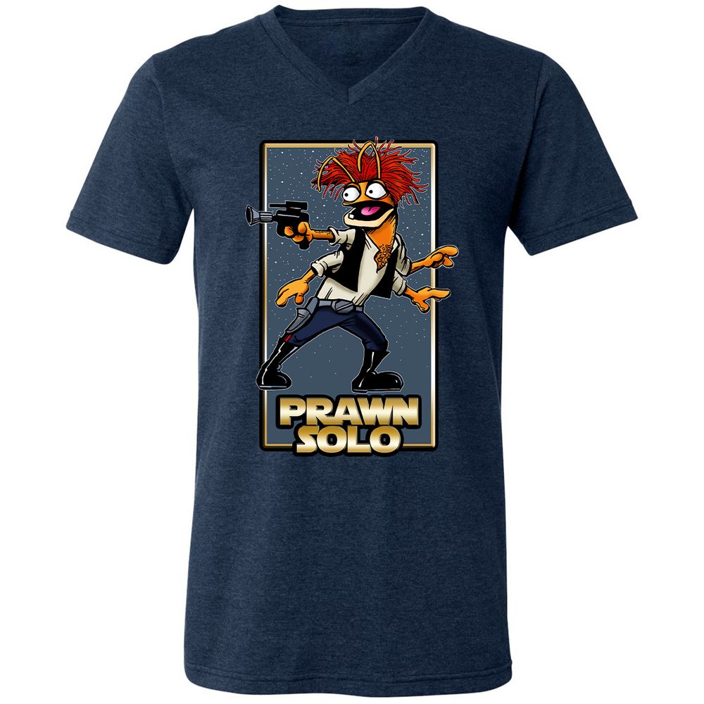 Unisex V-Neck T-Shirt - 7BXX676G - Heather Navy - 15