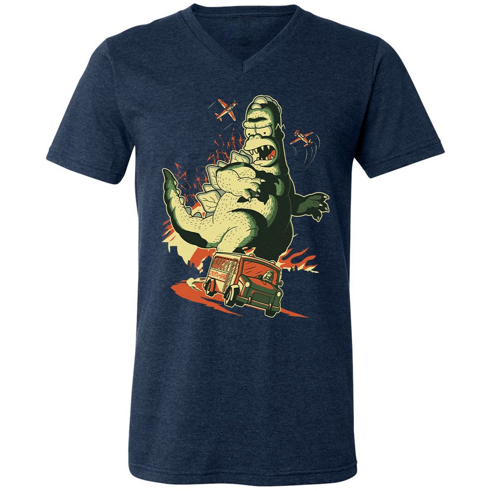 Unisex V-Neck T-Shirt - JD1X3D91 - Heather Navy - 15