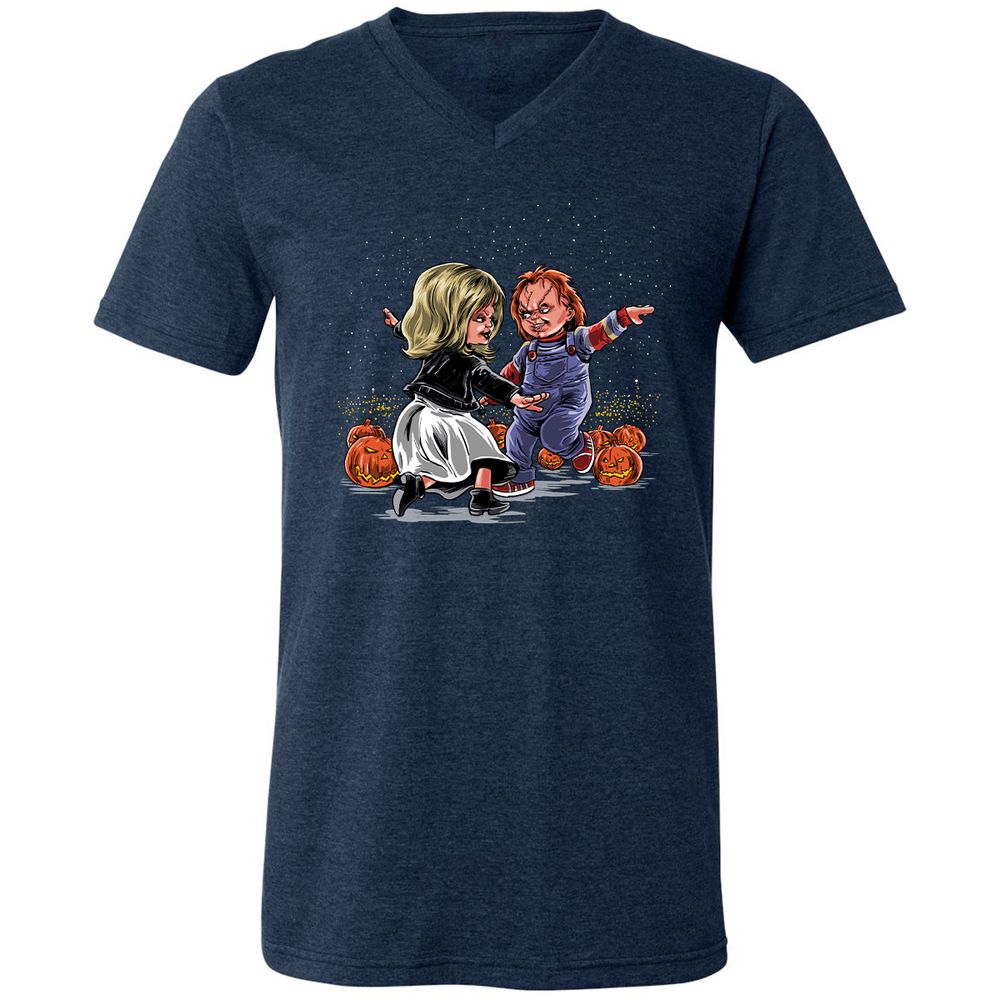 Unisex V-Neck T-Shirt - FCNMF7SY - Heather Navy - 15