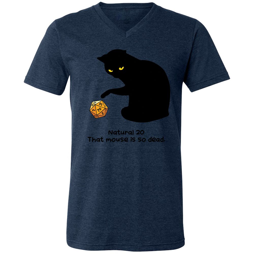 Unisex V-Neck T-Shirt - A3KJJRY3 - Heather Navy - 15