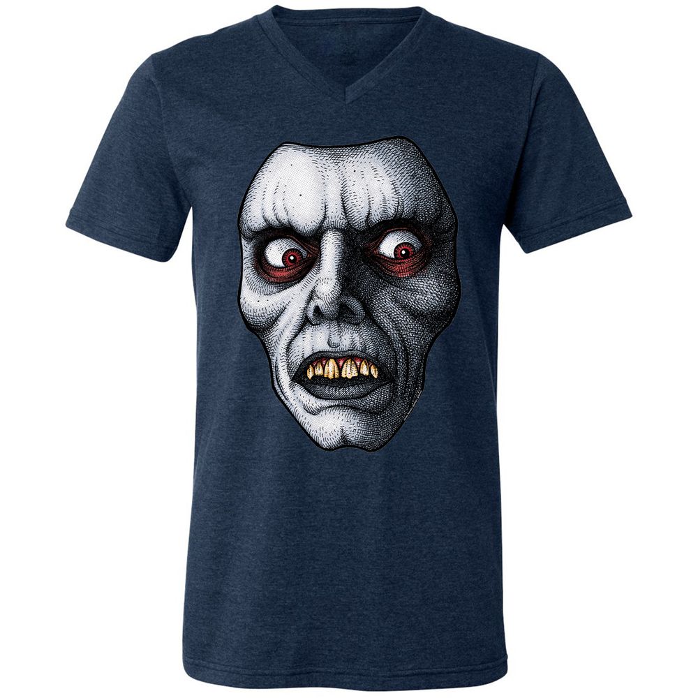 Unisex V-Neck T-Shirt - NY6AKWYW - Heather Navy - 15