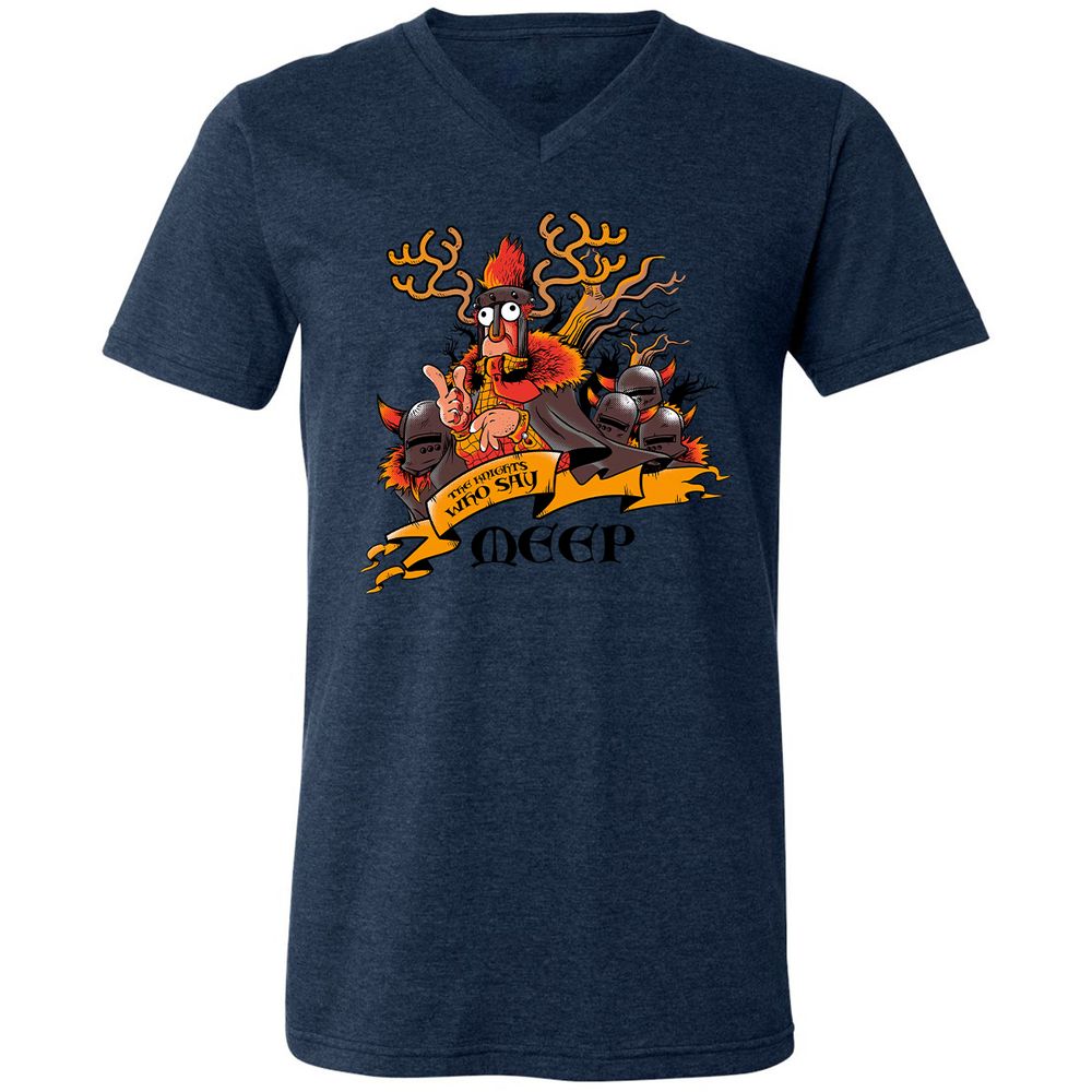 Unisex V-Neck T-Shirt - 7JBZLAWQ - Heather Navy - 15