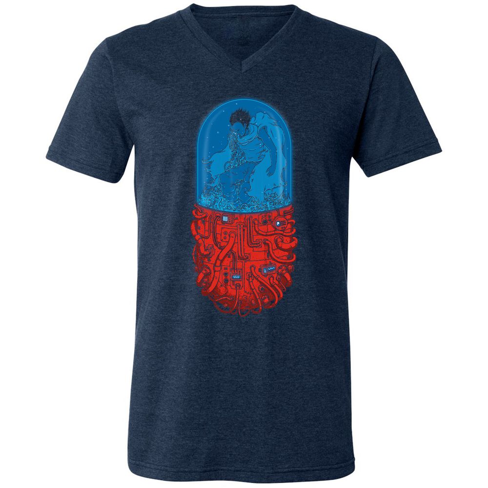 Unisex V-Neck T-Shirt - M3G8DWDT - Heather Navy - 15