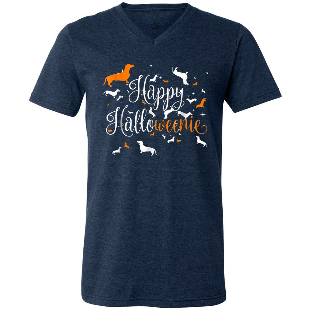 Unisex V-Neck T-Shirt - MQVGJM53 - Heather Navy - 15