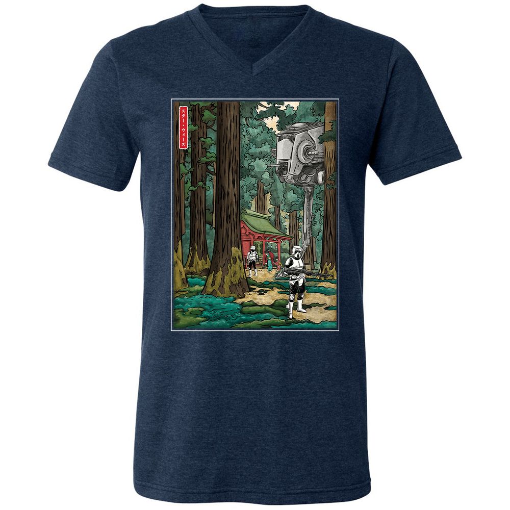 Unisex V-Neck T-Shirt - FMNFN691 - Heather Navy - 15