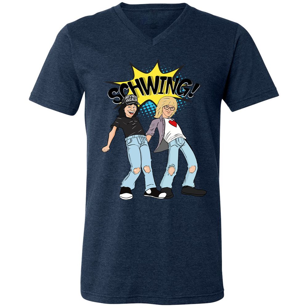 Unisex V-Neck T-Shirt - CPM4HSCN - Heather Navy - 15