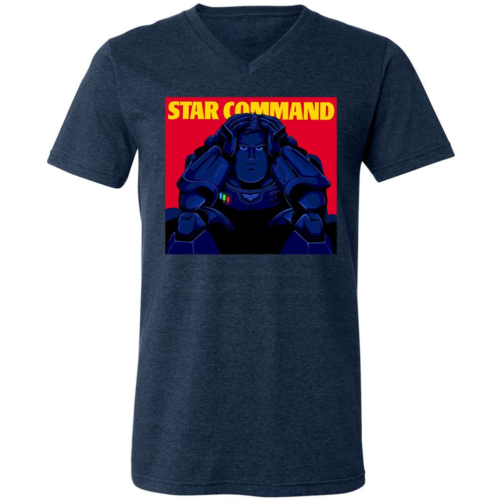 Unisex V-Neck T-Shirt - L4BCG3JN - Heather Navy - 15