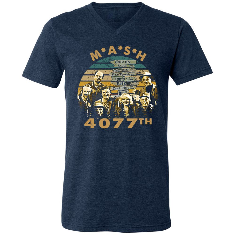 Unisex V-Neck T-Shirt - MB7NHGB7 - Heather Navy - 15