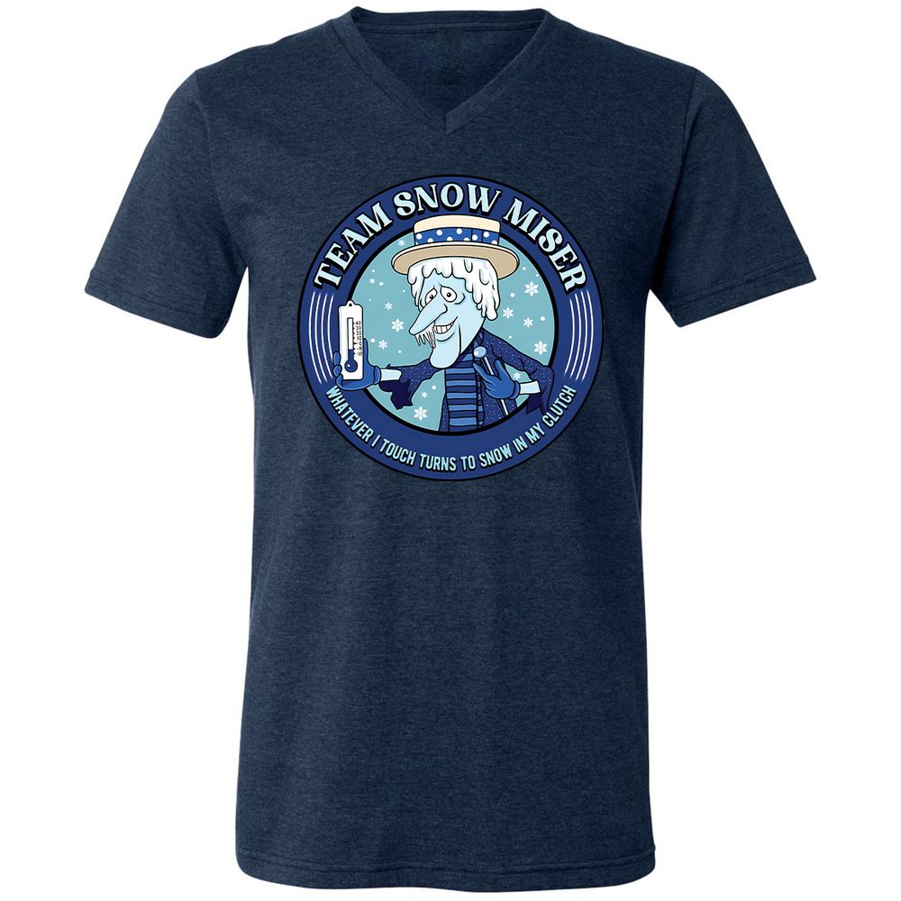 Unisex V-Neck T-Shirt - BW49SU5H - Heather Navy - 15