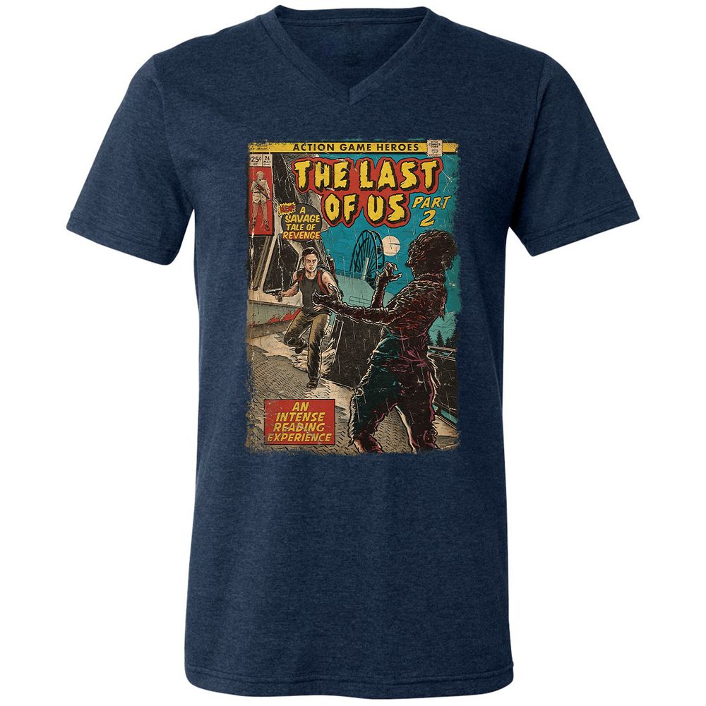 Unisex V-Neck T-Shirt - WPK3M4SE - Heather Navy - 15
