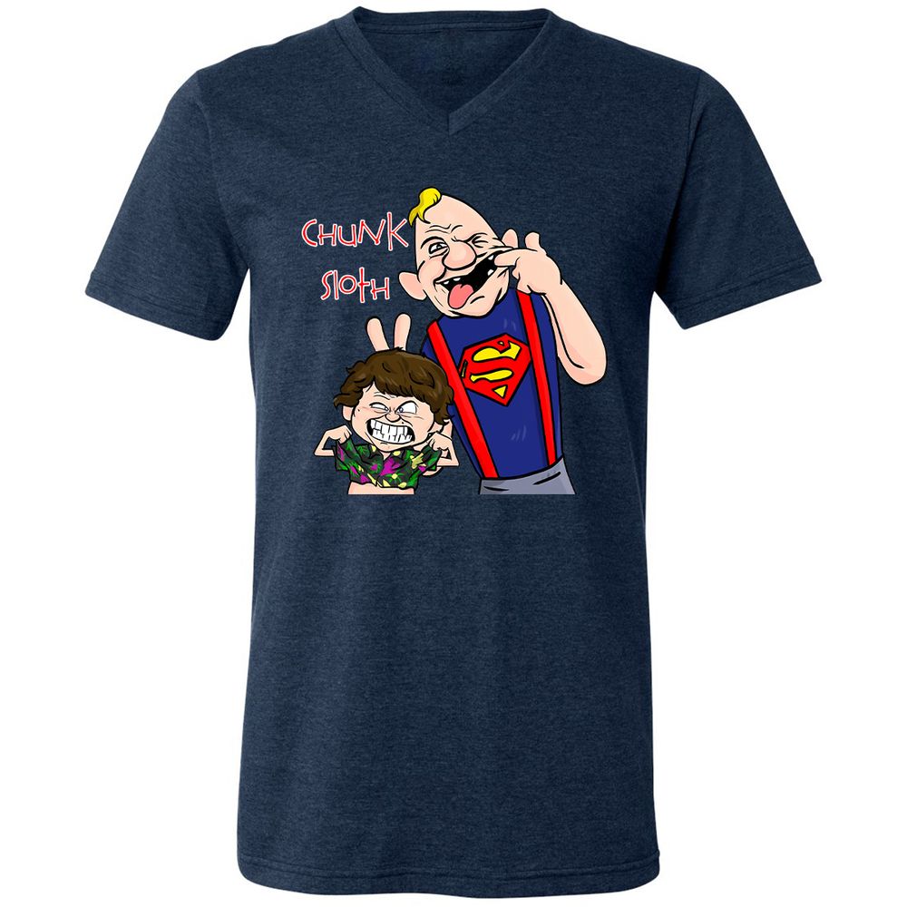 Unisex V-Neck T-Shirt - Q6A1HSZ3 - Heather Navy - 15