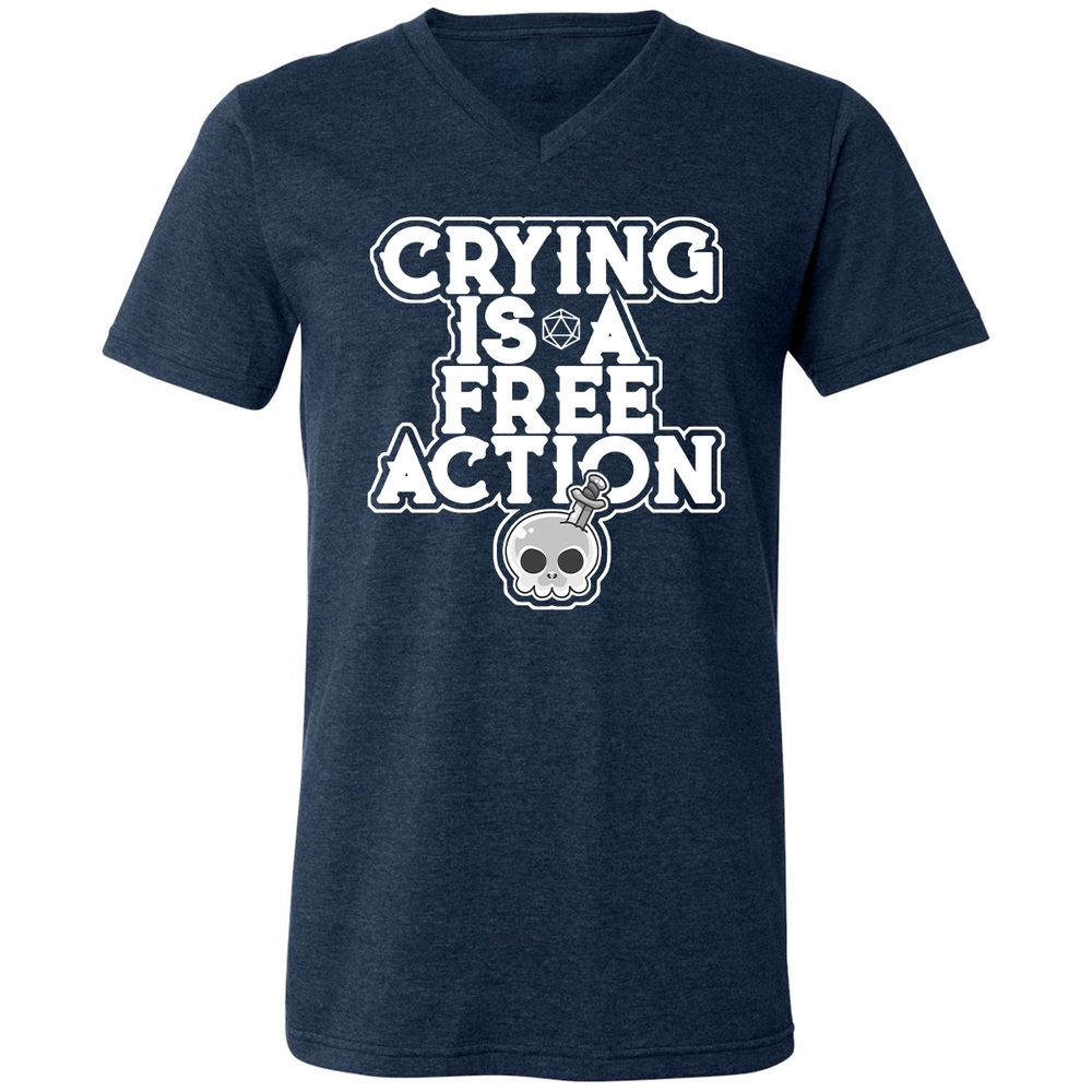 Unisex V-Neck T-Shirt - FFJMUMLK - Heather Navy - 15