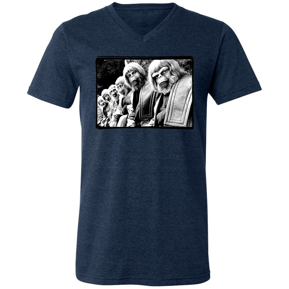 Unisex V-Neck T-Shirt - Z1KHP5M6 - Heather Navy - 15