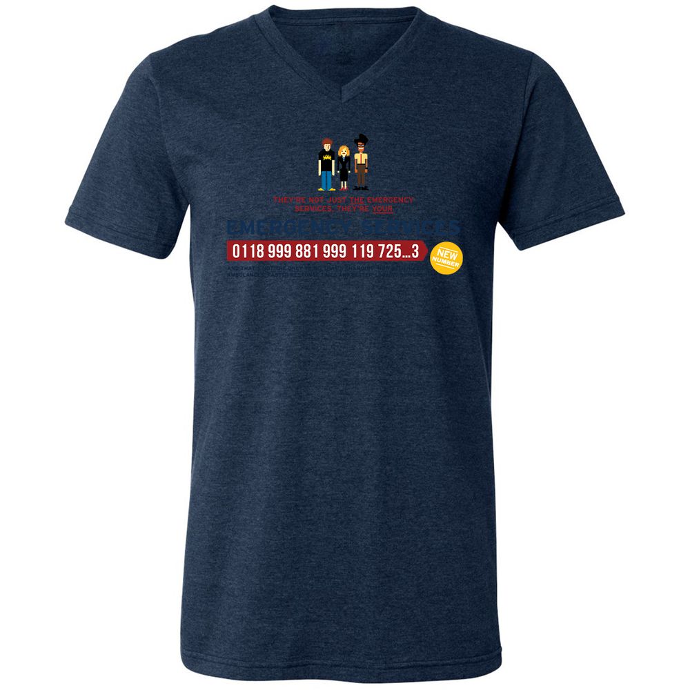 Unisex V-Neck T-Shirt - HCY3WCCL - Heather Navy - 15