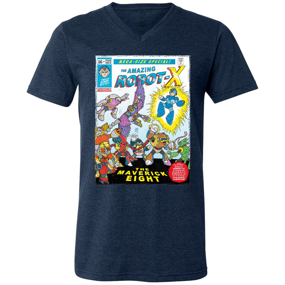 Unisex V-Neck T-Shirt - 6KNQZDAD - Heather Navy - 15