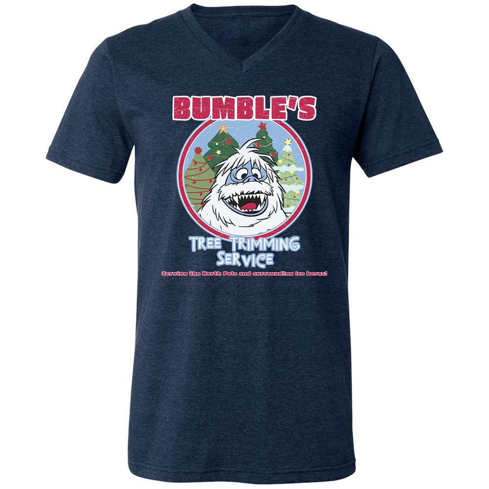 Unisex V-Neck T-Shirt - EQ6M7GFT - Heather Navy - 15
