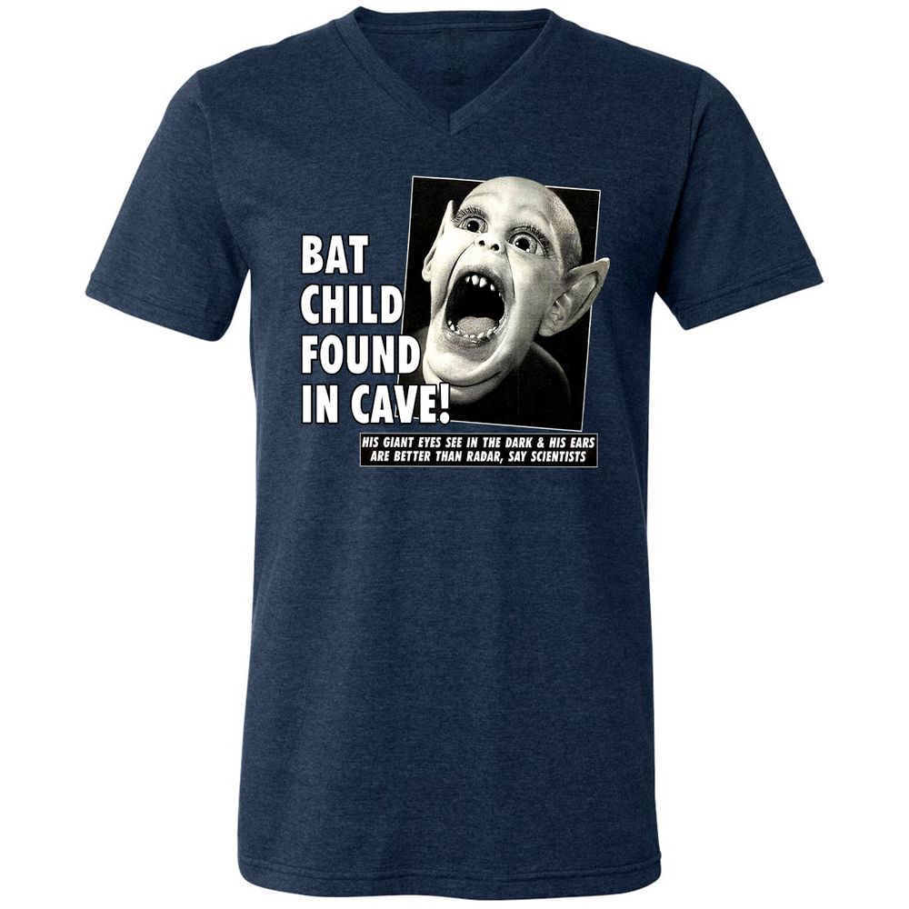 Unisex V-Neck T-Shirt - UX4LJ6QZ - Heather Navy - 15