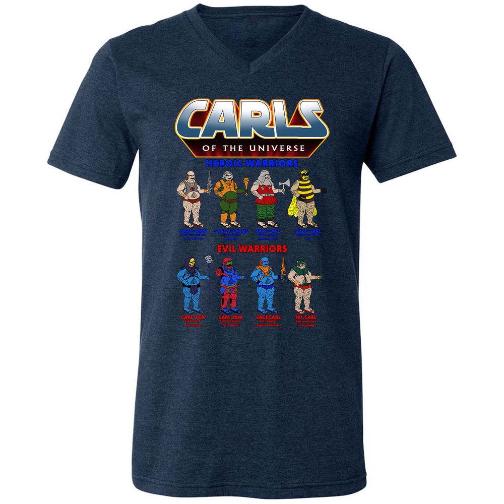 Unisex V-Neck T-Shirt - 62U9GG6F - Heather Navy - 15