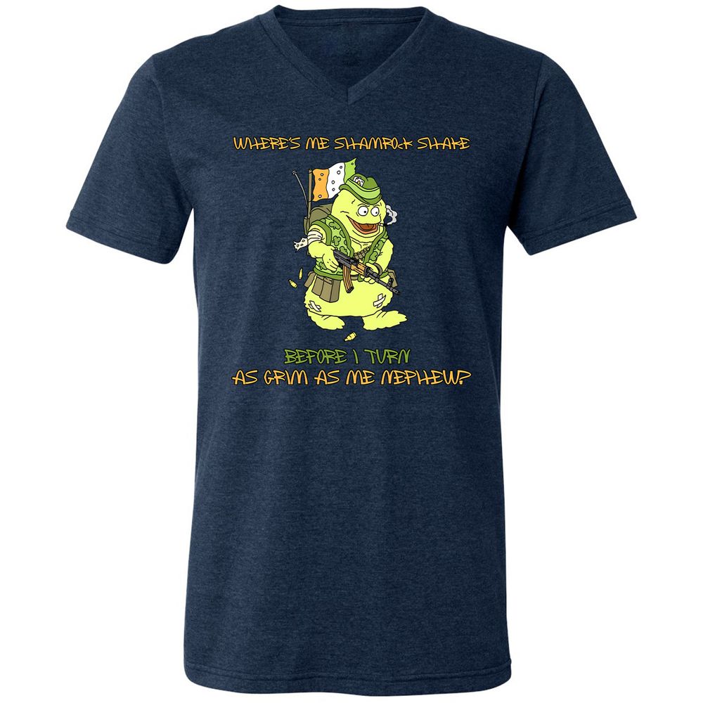 Unisex V-Neck T-Shirt - 22GWD7F9 - Heather Navy - 15