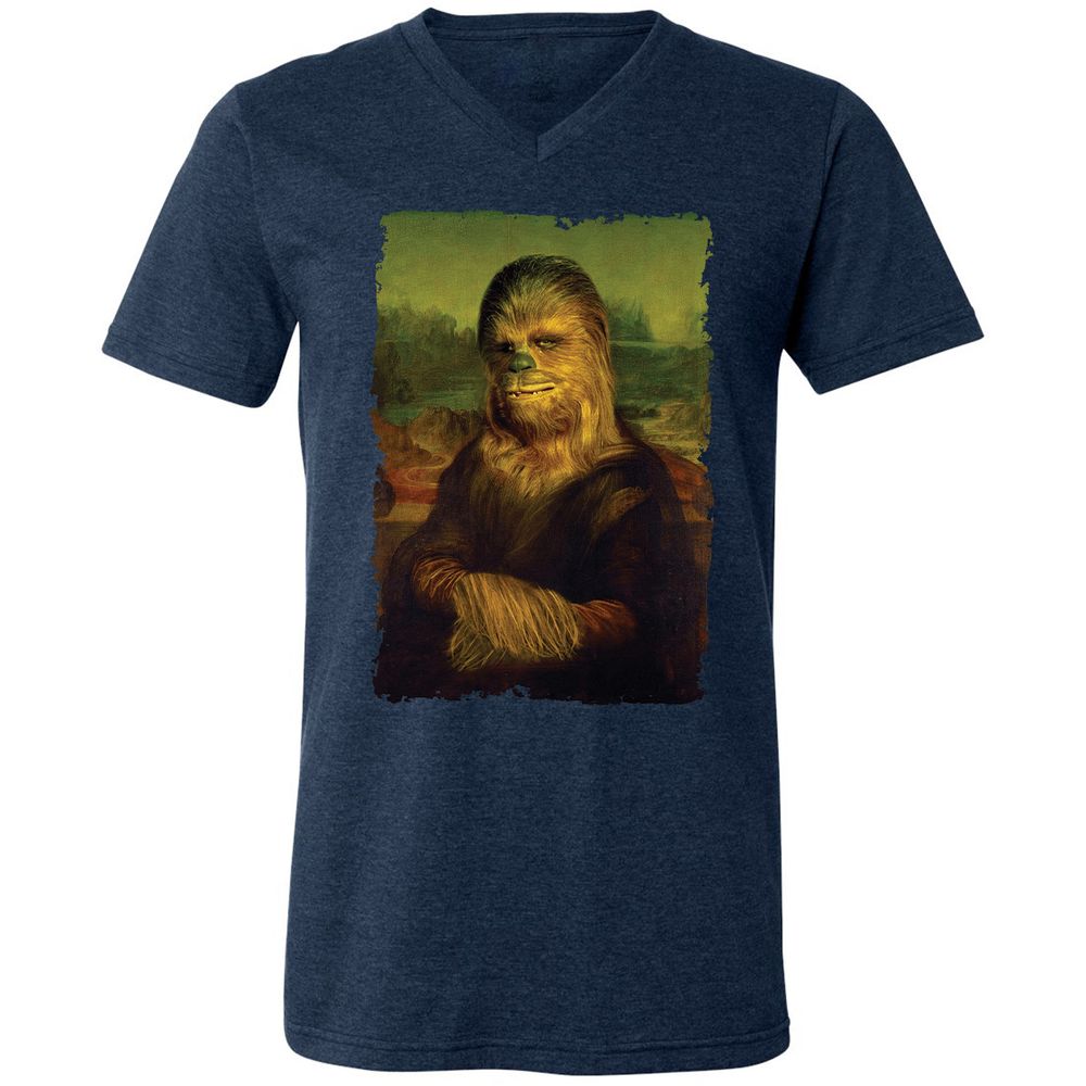 Unisex V-Neck T-Shirt - 49V8AQL4 - Heather Navy - 15