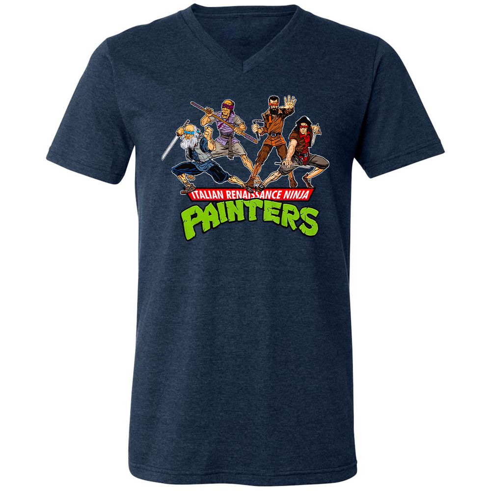 Unisex V-Neck T-Shirt - YTBGRQ4V - Heather Navy - 15